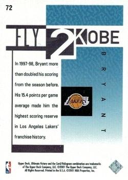 2000-01 Upper Deck Ultimate Victory #72 Kobe Bryant Back
