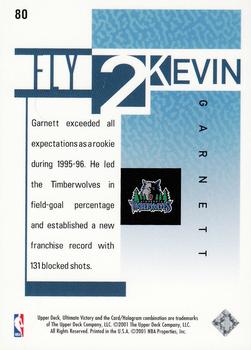 2000-01 Upper Deck Ultimate Victory #80 Kevin Garnett Back