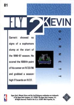 2000-01 Upper Deck Ultimate Victory #81 Kevin Garnett Back