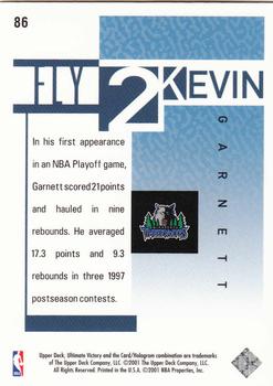 2000-01 Upper Deck Ultimate Victory #86 Kevin Garnett Back