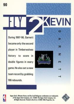 2000-01 Upper Deck Ultimate Victory #90 Kevin Garnett Back