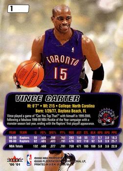 2000-01 Ultra #1 Vince Carter Back