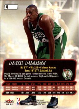 2000-01 Ultra #4 Paul Pierce Back