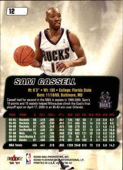 2000-01 Ultra #12 Sam Cassell Back