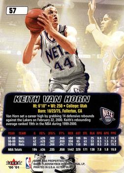 2000-01 Ultra #57 Keith Van Horn Back