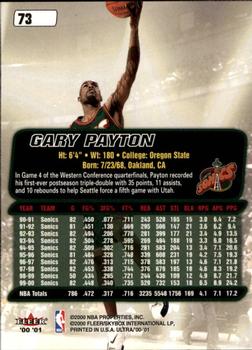 2000-01 Ultra #73 Gary Payton Back
