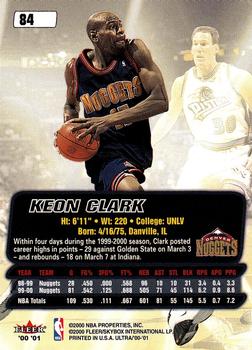 2000-01 Ultra #84 Keon Clark Back