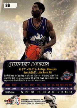 2000-01 Ultra #96 Quincy Lewis Back