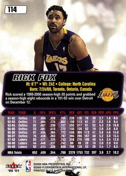 2000-01 Ultra #114 Rick Fox Back