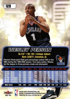 2000-01 Ultra #128 Wesley Person Back