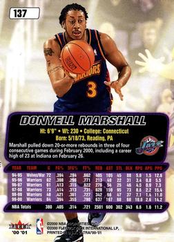2000-01 Ultra #137 Donyell Marshall Back
