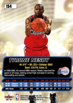2000-01 Ultra #154 Tyrone Nesby Back