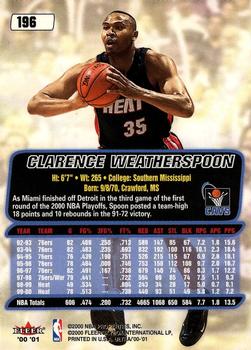 2000-01 Ultra #196 Clarence Weatherspoon Back