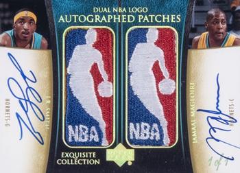 2004-05 Upper Deck Exquisite Collection - Dual NBA Logo Autographed Patches #JR-JM J.R. Smith / Jamaal Magloire Front