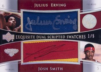 2004-05 Upper Deck Exquisite Collection - Dual Scripted Swatches #SS2-ES Julius Erving / Josh Smith Front