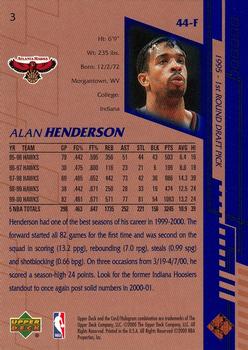 2000-01 Upper Deck #3 Alan Henderson Back