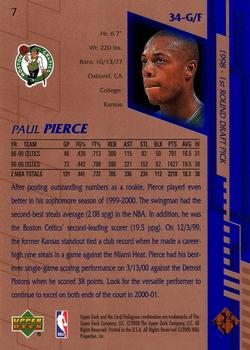 2000-01 Upper Deck #7 Paul Pierce Back