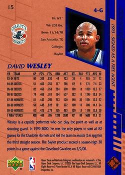 2000-01 Upper Deck #15 David Wesley Back