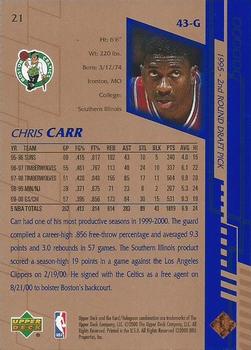 2000-01 Upper Deck #21 Chris Carr Back