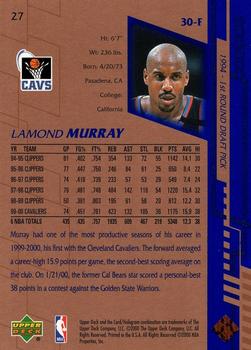 2000-01 Upper Deck #27 Lamond Murray Back