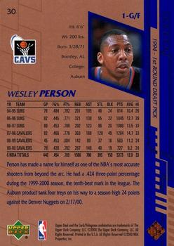 2000-01 Upper Deck #30 Wesley Person Back