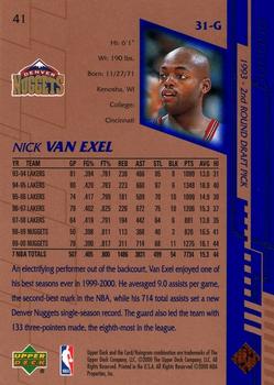 2000-01 Upper Deck #41 Nick Van Exel Back