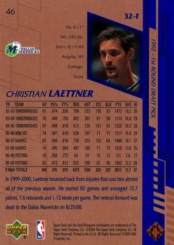 2000-01 Upper Deck #46 Christian Laettner Back