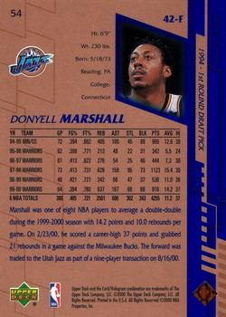 2000-01 Upper Deck #54 Donyell Marshall Back