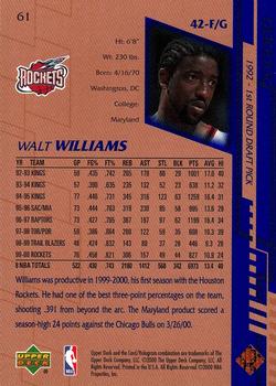 2000-01 Upper Deck #61 Walt Williams Back