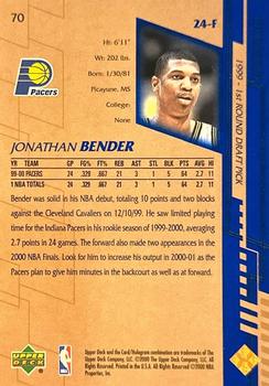 2000-01 Upper Deck #70 Jonathan Bender Back