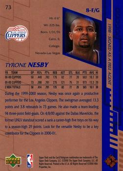 2000-01 Upper Deck #73 Tyrone Nesby Back