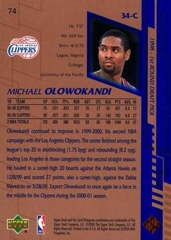 2000-01 Upper Deck #74 Michael Olowokandi Back