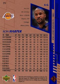 2000-01 Upper Deck #79 Ron Harper Back
