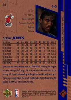 2000-01 Upper Deck #86 Eddie Jones Back