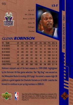 2000-01 Upper Deck #93 Glenn Robinson Back
