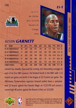 2000-01 Upper Deck #98 Kevin Garnett Back