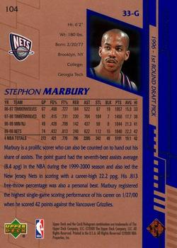 2000-01 Upper Deck #104 Stephon Marbury Back