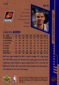 2000-01 Upper Deck #129 Jason Kidd Back