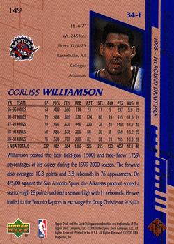 2000-01 Upper Deck #149 Corliss Williamson Back