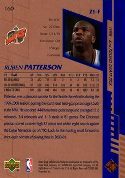 2000-01 Upper Deck #160 Ruben Patterson Back