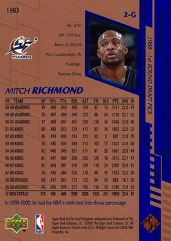 2000-01 Upper Deck #180 Mitch Richmond Back