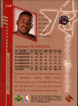 2000-01 Upper Deck #218 Morris Peterson Back