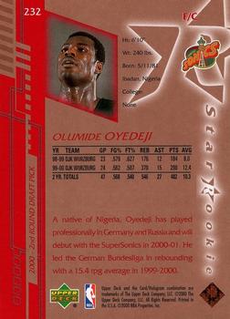2000-01 Upper Deck #232 Olumide Oyedeji Back