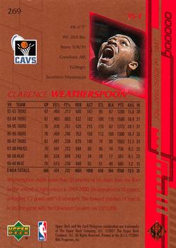 2000-01 Upper Deck #269 Clarence Weatherspoon Back