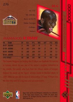 2000-01 Upper Deck #276 Mamadou N'Diaye Back