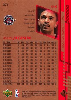 2000-01 Upper Deck #371 Mark Jackson Back