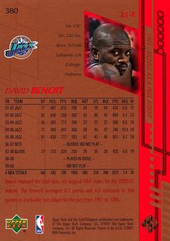 2000-01 Upper Deck #380 David Benoit Back