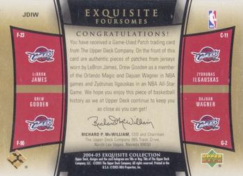 2004-05 Upper Deck Exquisite Collection - Foursomes Patches Parallel #JDIW LeBron James / Drew Gooden / Zydrunas Ilgauskas / Dajuan Wagner Back