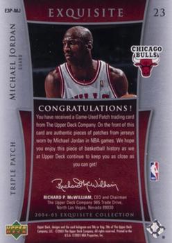 2004-05 Upper Deck Exquisite Collection - Patches Triple #E3P-MJ Michael Jordan Back