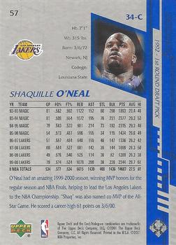 2000-01 Upper Deck Encore #57 Shaquille O'Neal Back